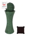 Sunnydaze Outdoor Polyresin Desert Spring Solar Powered Water Fountain With Battery Backup, Submersible Pump, In Green