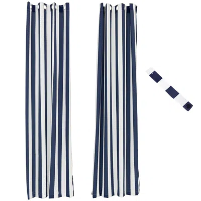 Sunnydaze Designer Eyelet Indoor/outdoor Light Filtering Curtain Panels With Grommet Top - 52" X 108" - 2pc