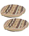 Sunnydaze Discontinued  Brown Polyester Large Round Floor Cushions (set Of 2) In Multi