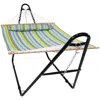 Sunnydaze Blue And Green Quilted Fabric Hammock With Multi-use Universal Stand