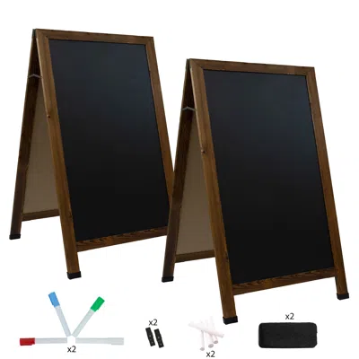 Sunnydaze Double-sided Magnetic A-frame Chalkboard With Chalk Markers - 48 In X 24 In - 2-pack