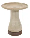 Sunnydaze Duo-tone Outdoor Glazed Ceramic Bird Bath In Brown