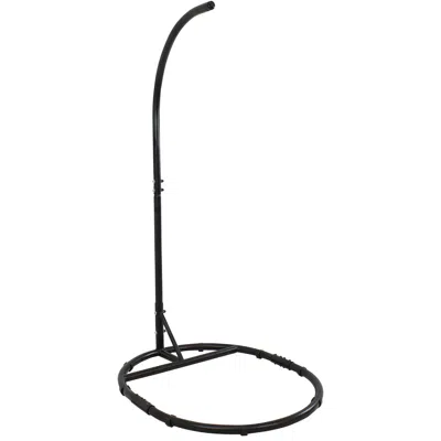 Sunnydaze Egg Chair Stand With Round Base In Black