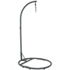 Sunnydaze Durable Indoor/outdoor Powder-coated Steel Egg Chair Stand With Extra-wide Round Base - 76" H - Blac