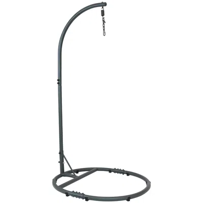 Sunnydaze Durable Indoor/outdoor Powder-coated Steel Egg Chair Stand With Extra-wide Round Base - 76" H - Blac