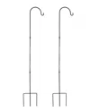 Sunnydaze Durable Powder-coated Steel Single Shepherd Hooks In Black