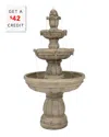 Sunnydaze Electric 3-tiered Ourdoor Patio Yard Garden Water Fountain Feature With $42 Credit In Brown
