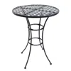 Sunnydaze Elegant Round Black Wrought Iron Bar Table