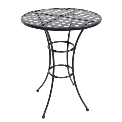 SUNNYDAZE ELEGANT ROUND WROUGHT IRON BAR TABLE -30" DIAMETER X 39.5" H - BLACK