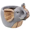 Sunnydaze Elsie The Elephant Planter Statue - Indoor/outdoor Decorative Figurine - 8.5"