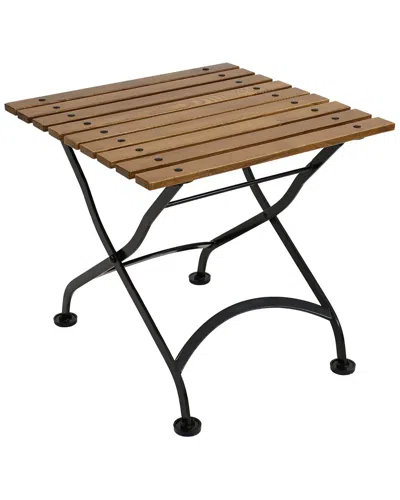 Sunnydaze European 20in Square Chestnut Folding Square Side Table In Brown