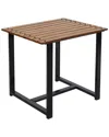 Sunnydaze European Chestnut Rectangle Side Table In Brown