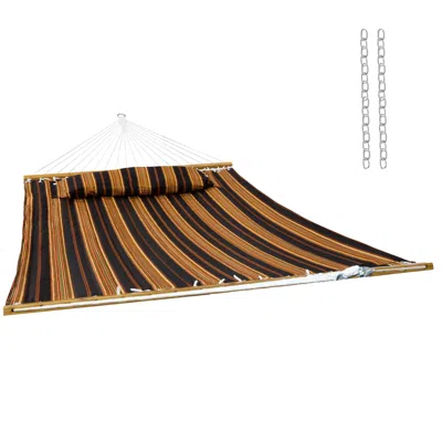 Sunnydaze Extra-large 2-person Quilted Outdoor Hammock With Spreader Bars - 450 Lb Capacity