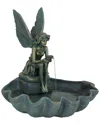 Sunnydaze 30"h Electric Fiberglass Fairy Shell Outdoor Water Fountain In Bronze