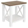Sunnydaze Farmhouse Multi-purpose Rustic Side Table With Shelf - Brown/white