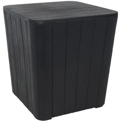 Sunnydaze Woodgrain-look Outdoor Storage Box In Grey