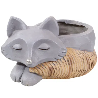 Sunnydaze Finley The Fox Planter Statue - Indoor/indoor Decorative Figurine - 12"