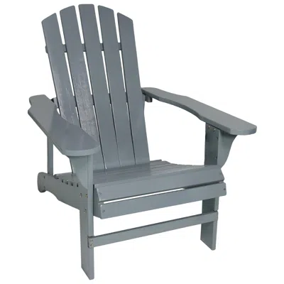 Sunnydaze Fir Wood Painted Finish Coastal Bliss Outdoor Adirondack Chair