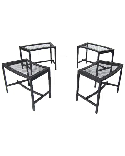 SUNNYDAZE SUNNYDAZE FIRE PIT BENCHES BLACK MESH FOR PATIO