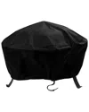 Sunnydaze Outdoor Heavy-duty Weather-resistant Pvc And 300d Polyester Round Fire Pit Cover With Drawstring And In Black