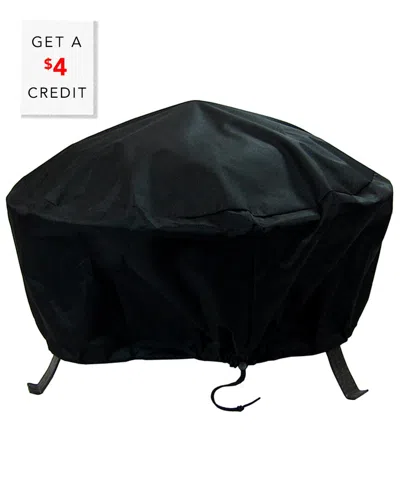 Sunnydaze Fire Pit Cover Round Durable Weather-resistant Waterproof With $4 Credit In Black