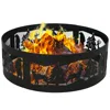 Sunnydaze Forest Wilderness Heavy-duty Steel Fire Pit Ring With 360-degree Wildlife Cutouts - 36-inch Round - 