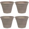 Sunnydaze Franklin Polyresin Outdoor Unbreakable Uv-resistant Flower Pot Planter - 20" Diameter - 4-pack