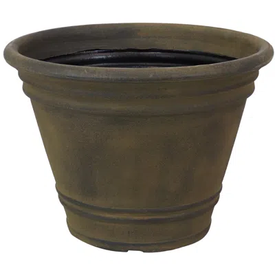 Sunnydaze Franklin Polyresin Outdoor Unbreakable Uv-resistant Flower Pot Planter - 20" Diameter - Beige