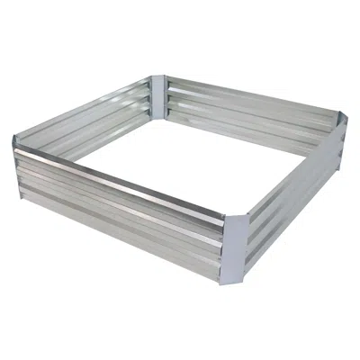 Sunnydaze Galvanized Square Raised Garden Bed - 4' X 4' In Metallic
