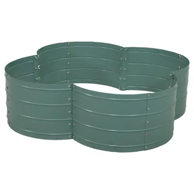 Sunnydaze Galvanized Steel 4-leaf Clover-shaped Raised Garden Bed In Green