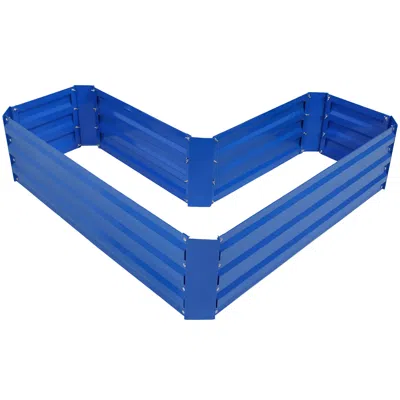 Sunnydaze Galvanized Steel L-shaped Raised Garden Bed In Blue