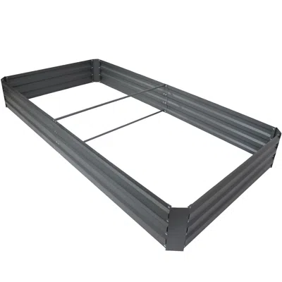 Sunnydaze Galvanized Steel Rectangle Raised Garden Bed In Gray