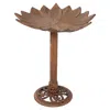 Sunnydaze Garden Lotus Cast Aluminum Metal Bird Bath - Copper Patina - 16.5"