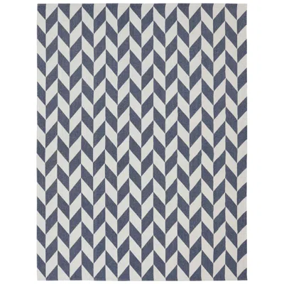 Sunnydaze Geometric Affinity Indoor Area Rug In Steel Blue - 8 Ft. X 10 Ft.