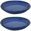 Sunnydaze Glazed Ceramic Planter Saucers - 9" - 2pc