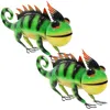 Sunnydaze Greg And Gary The Green Chameleons Indoor/outdoor Statues - Iron Construction - Green - Set Of 2