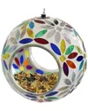 Sunnydaze Hanging Bird Feeder Rainbow Daisies Mosaic In Multi