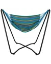 Sunnydaze Hanging Rope Hammock Chair Swing W/ Space-saving Stand In Green