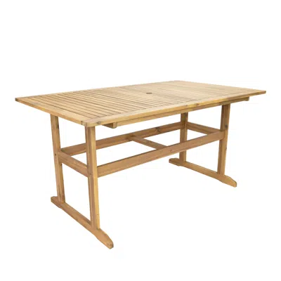 Sunnydaze Hatteras Acacia Wood Outdoor Dining Table With Natural Oil Finish - 57"