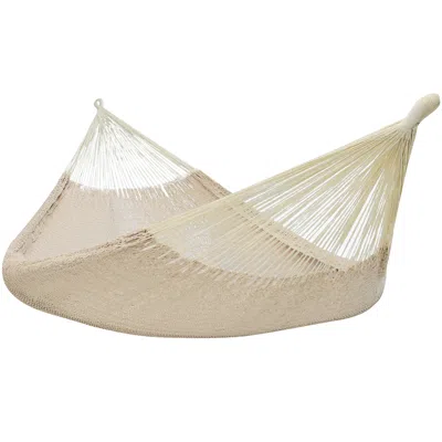 Sunnydaze Handwoven Xxl Thick Cord Mayan Hammock-880-lb Capacity In Cream