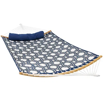 SUNNYDAZE HEAVY-DUTY QUILTED 2-PERSON HAMMOCK WITH CURVED BAMBOO SPREADER BARS - 450 LB WEIGHT CAPACITY