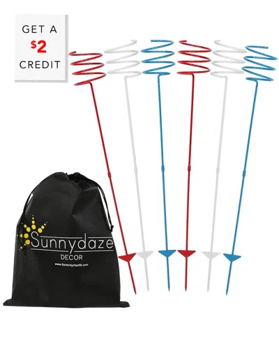 Sunnydaze Heavy-duty Red White And Blue Outdoor Bottle Can Drink Holder With $5 Credit