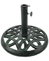 Sunnydaze Heavy-duty Round Cast Iron Outdoor Patio Umbrella Base Stand In Green