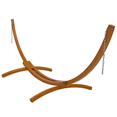 Sunnydaze Heavy-duty Two-person Curved Larch Wood Hammock Stand Only - 400 Lb Weight Capacity/12' Stand In Brown