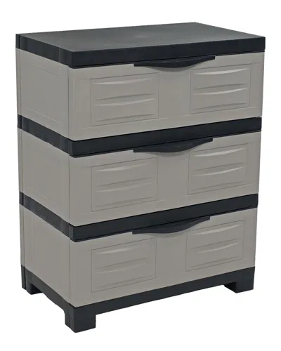 Sunnydaze Heavy-duty 3-drawer Storage Cabinet Organizer In Gray