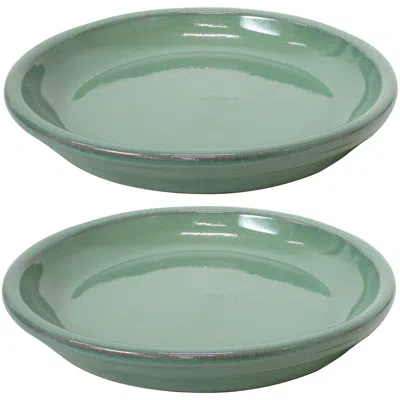 Sunnydaze High-fired Glazed Uv- And Frost-resistant Ceramic Outdoor Flower Pot Planter Saucer - 7" Diameter - 