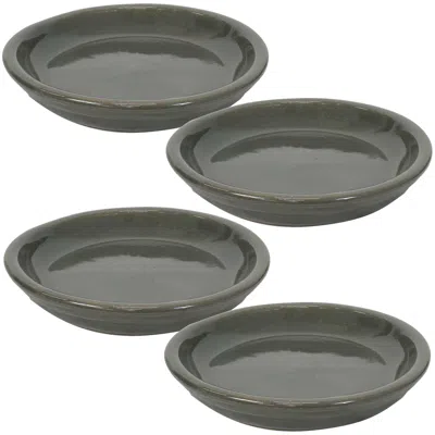 Sunnydaze High-fired Glazed Uv- And Frost-resistant Ceramic Outdoor Flower Pot Planter Saucers - 7" Diameter -