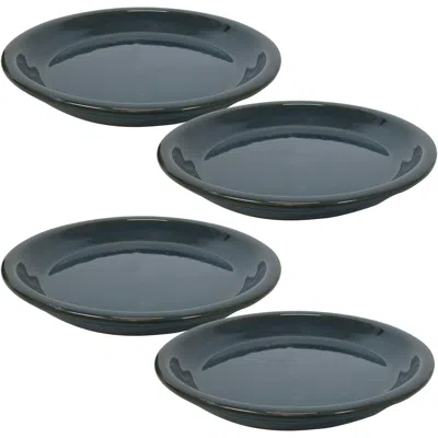 Sunnydaze High-fired Glazed Uv- And Frost-resistant Ceramic Outdoor Flower Pot Planter Saucers - 9" Diameter -