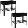 Sunnydaze Hot Dip Galvanized Steel Raised Garden Bed With Mesh Shelf - Set Of 2
