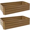 Sunnydaze Hot Dip Galvanized Steel Raised Garden Beds For Plants, Vegetables, And Flowers - 48" L X 11.75" H -